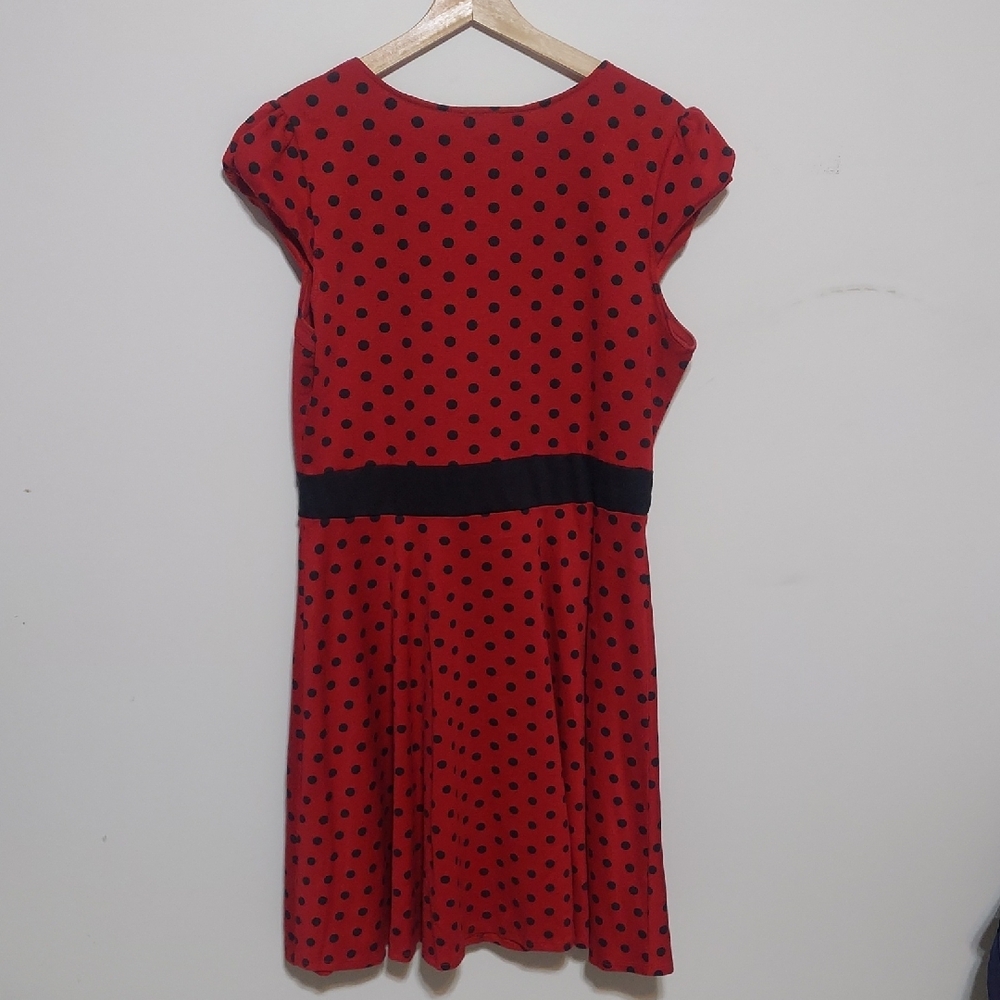 Red Polka Dot Midi Dress - Picture 5 of 10